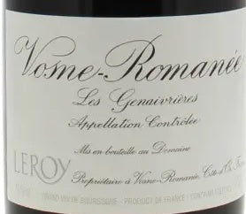 Domaine Leroy Vosne-Romanee Les Genaivrieres 2007 AOC 0,75l from Burgundy — ANNO vintage card; photograph of the actual bottle available on request