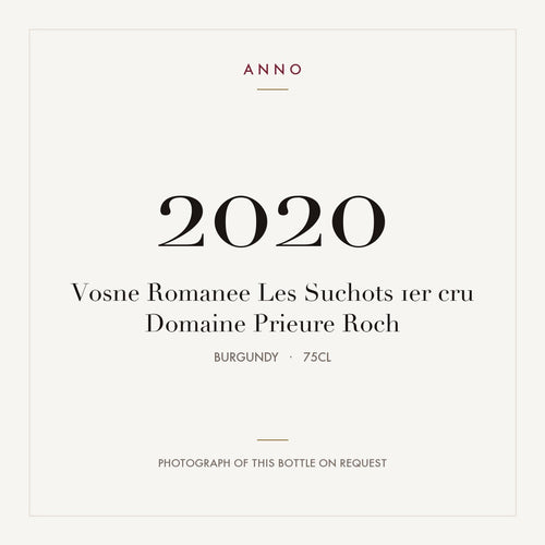 Domaine Prieure Roch Vosne-Romanee Premier Cru Les Suchots 2020 AOC 0,75l — ANNOヴィンテージカード。実際のボトルの写真はご要望に応じてご用意します