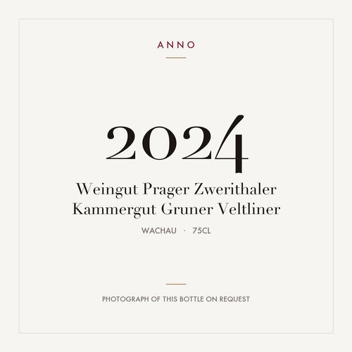 Weingut Prager Zwerithaler Kammergut Gruner Veltliner 2024 0,75l from Wachau — ANNO vintage card; photograph of the actual bottle available on request